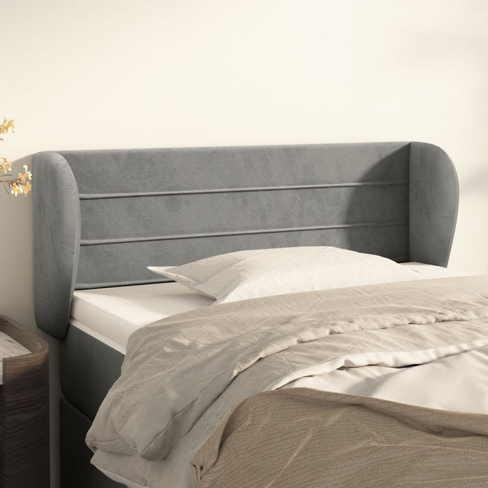 Tăblie de pat cu aripioare gri deschis 83x23x78/88 cm catifea - WALTI WALTI