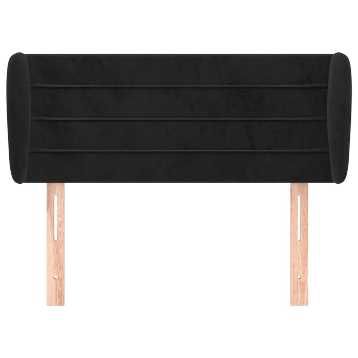 Tăblie de pat cu aripioare negru 103x23x78/88 cm catifea - WALTI WALTI