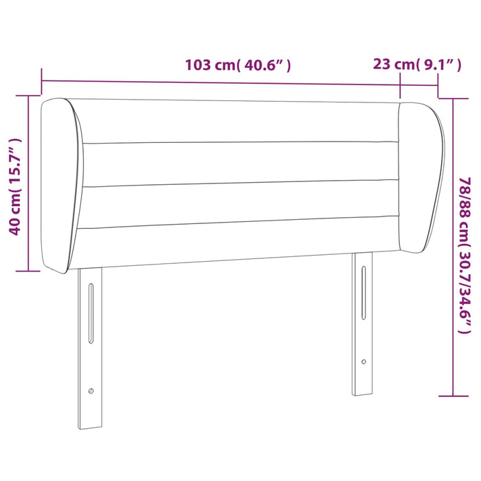 Tăblie pat cu aripioare albastru închis 103x23x78/88 cm catifea - WALTI WALTI