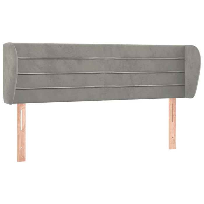 Tăblie de pat cu aripioare gri deschis 147x23x78/88 cm catifea - WALTI WALTI