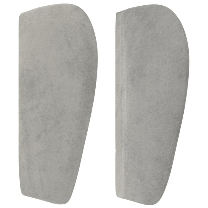 Tăblie de pat cu aripioare gri deschis 147x23x78/88 cm catifea - WALTI WALTI