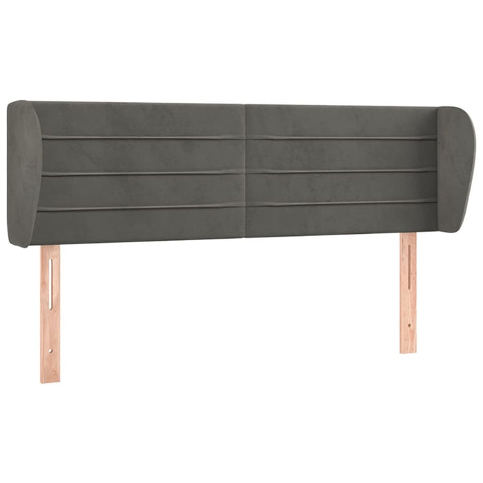 Tăblie de pat cu aripioare gri închis 147x23x78/88 cm catifea - WALTI WALTI