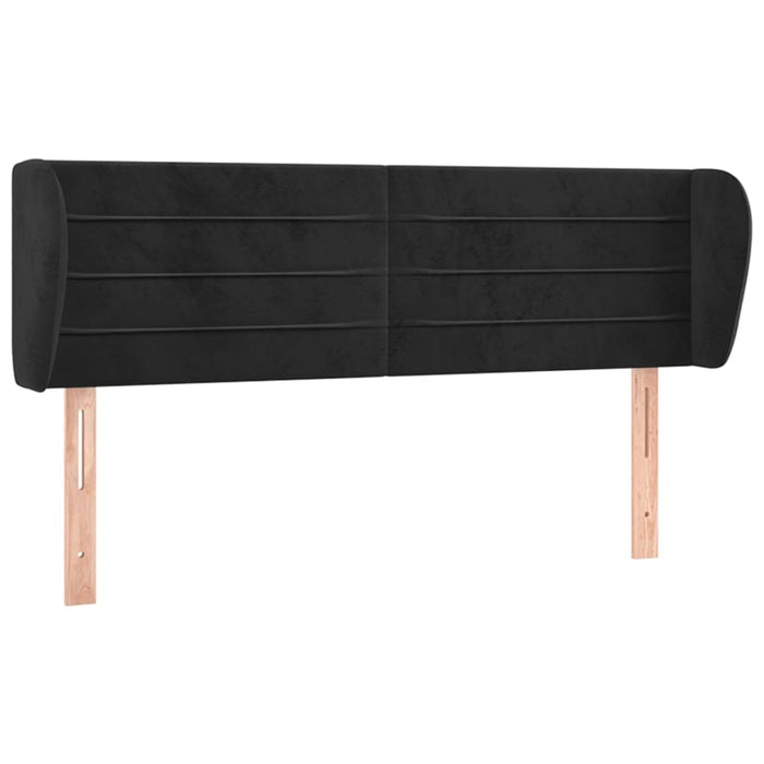 Tăblie de pat cu aripioare negru 147x23x78/88 cm catifea - WALTI WALTI