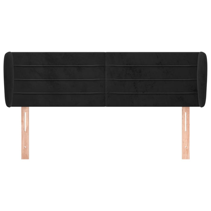 Tăblie de pat cu aripioare negru 147x23x78/88 cm catifea - WALTI WALTI