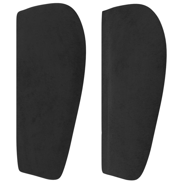 Tăblie de pat cu aripioare negru 147x23x78/88 cm catifea - WALTI WALTI