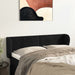 Tăblie de pat cu aripioare negru 147x23x78/88 cm catifea - WALTI WALTI