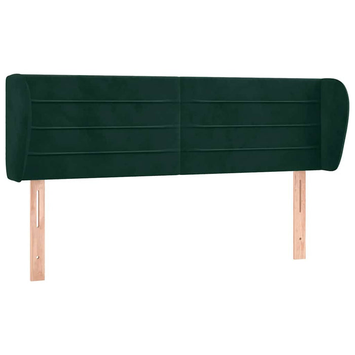 Tăblie de pat cu aripioare verde închis 147x23x78/88 cm catifea WALTI