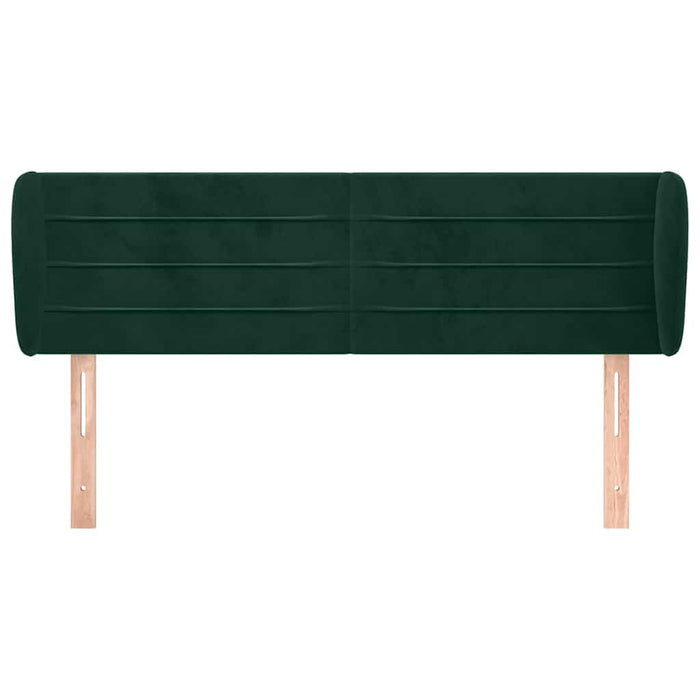 Tăblie de pat cu aripioare verde închis 147x23x78/88 cm catifea WALTI