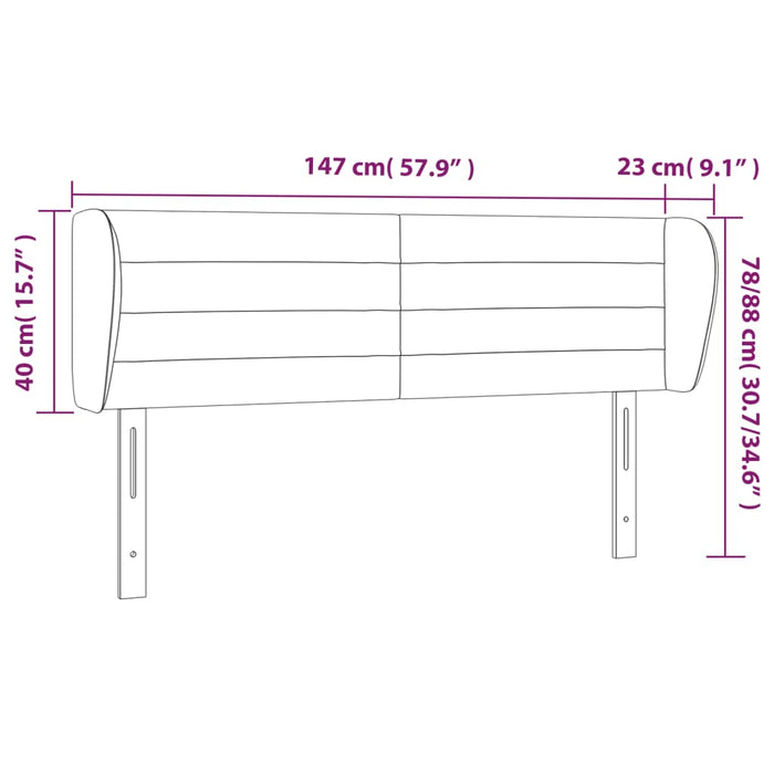 Tăblie pat cu aripioare albastru închis 147x23x78/88 cm catifea - WALTI WALTI