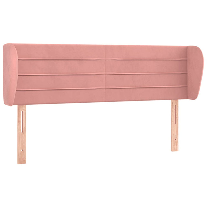 Tăblie de pat cu aripioare roz 147x23x78/88 cm catifea - WALTI WALTI