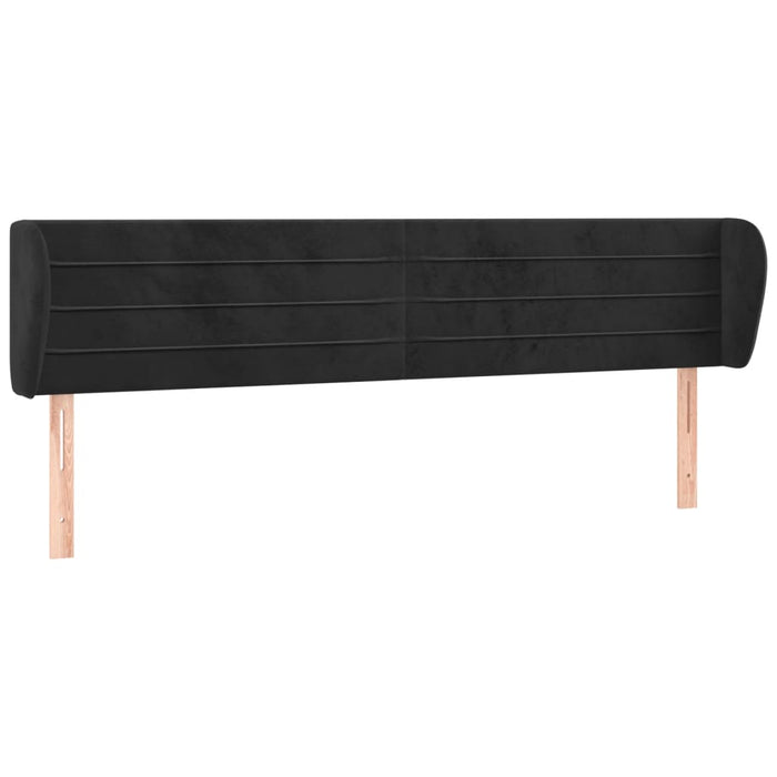 Tăblie de pat cu aripioare negru 163x23x78/88 cm catifea - WALTI WALTI