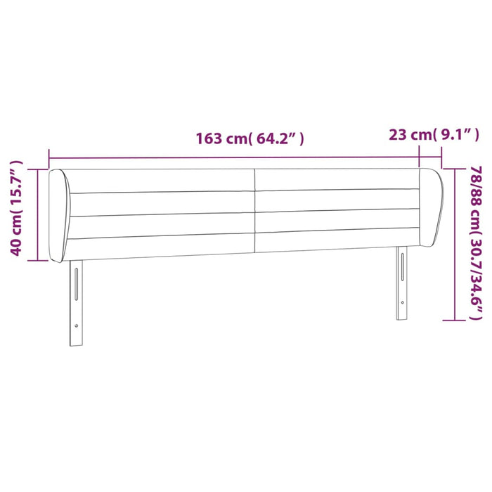 Tăblie pat cu aripioare albastru închis 163x23x78/88 cm catifea - WALTI WALTI