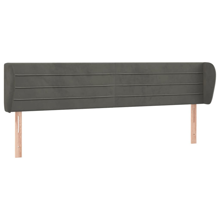Tăblie de pat cu aripioare gri închis 183x23x78/88 cm catifea - WALTI WALTI