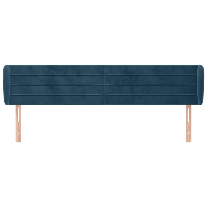 Tăblie pat cu aripioare albastru închis 183x23x78/88 cm catifea - WALTI WALTI