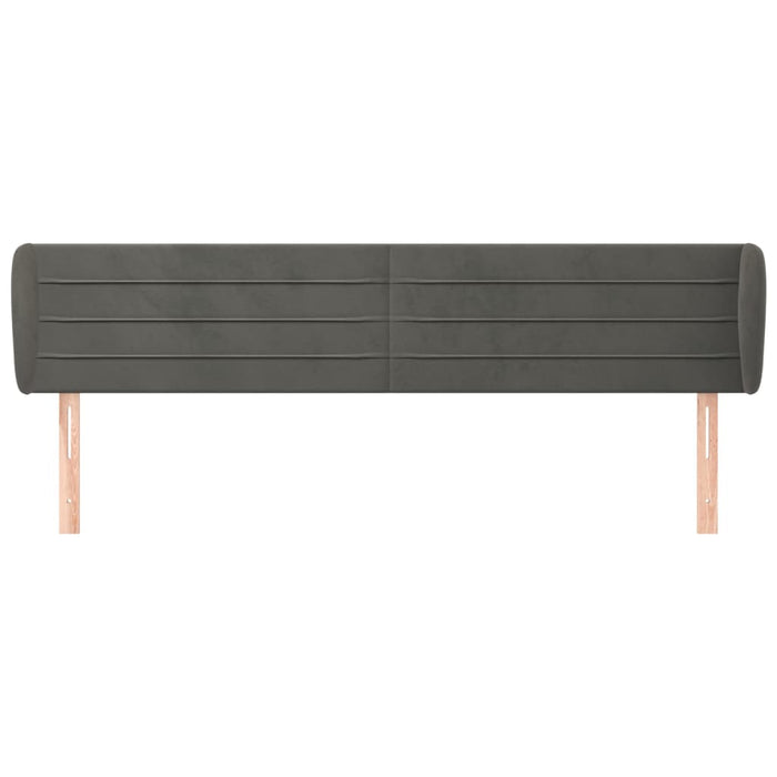 Tăblie de pat cu aripioare gri închis 203x23x78/88 cm catifea - WALTI WALTI