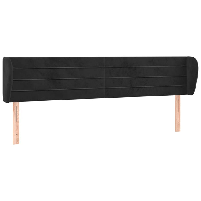 Tăblie de pat cu aripioare negru 203x23x78/88 cm catifea - WALTI WALTI