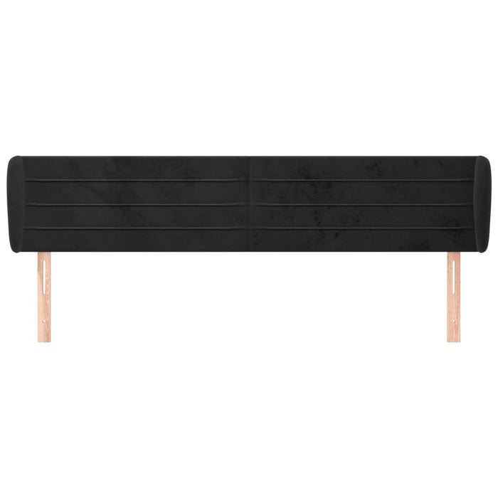 Tăblie de pat cu aripioare negru 203x23x78/88 cm catifea - WALTI WALTI