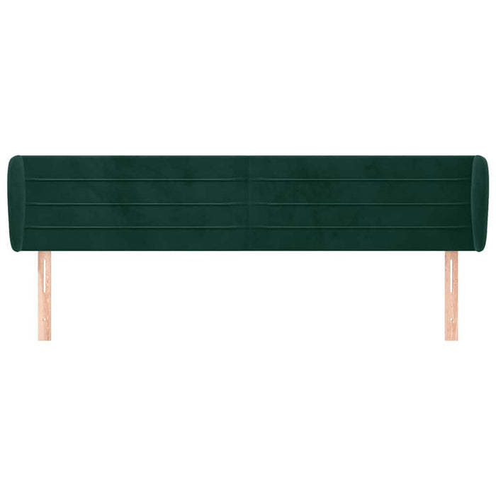 Tăblie de pat cu aripioare verde închis 203x23x78/88 cm catifea - WALTI WALTI