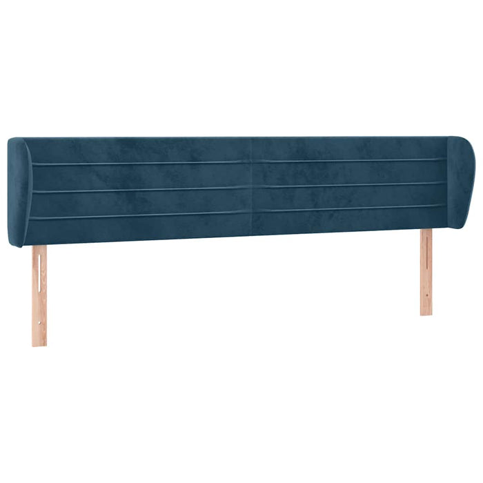 Tăblie pat cu aripioare albastru închis 203x23x78/88 cm catifea - WALTI WALTI