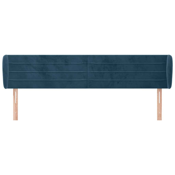 Tăblie pat cu aripioare albastru închis 203x23x78/88 cm catifea - WALTI WALTI