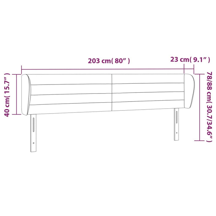 Tăblie de pat cu aripioare roz 203x23x78/88 cm catifea - WALTI WALTI