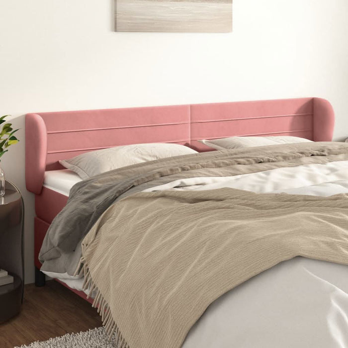 Tăblie de pat cu aripioare roz 203x23x78/88 cm catifea - WALTI WALTI