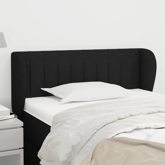 Tăblie de pat cu aripioare negru 83x23x78/88 cm material textil - WALTI WALTI