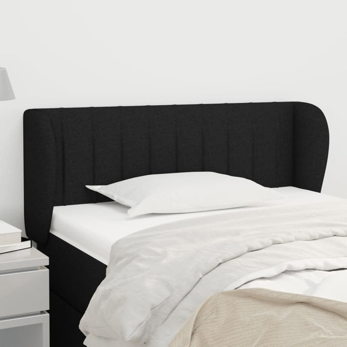 Tăblie de pat cu aripioare negru 103x23x78/88 cm textil - WALTI WALTI