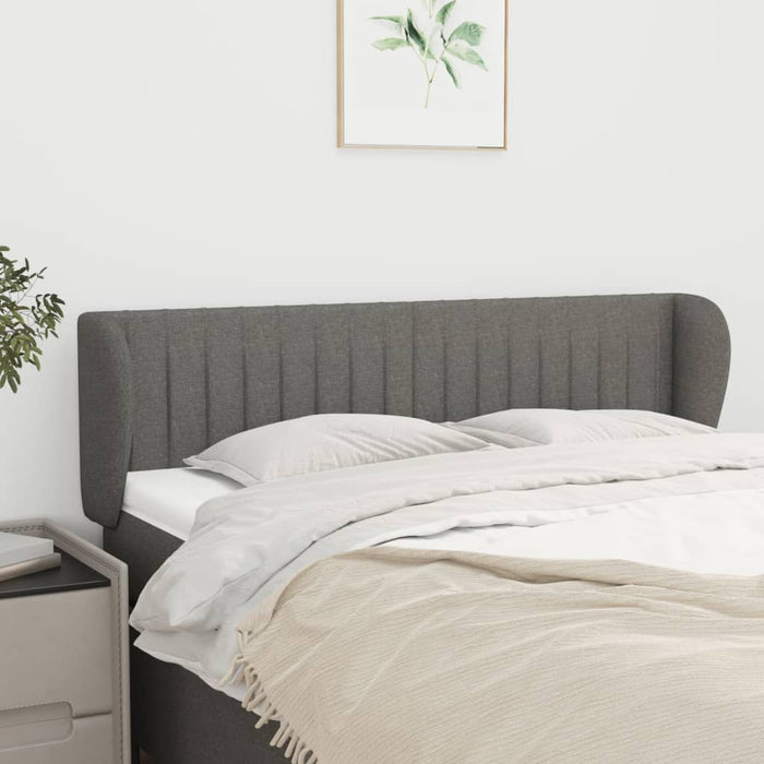 Tăblie de pat cu aripioare gri închis 147x23x78/88 cm textil - WALTI WALTI