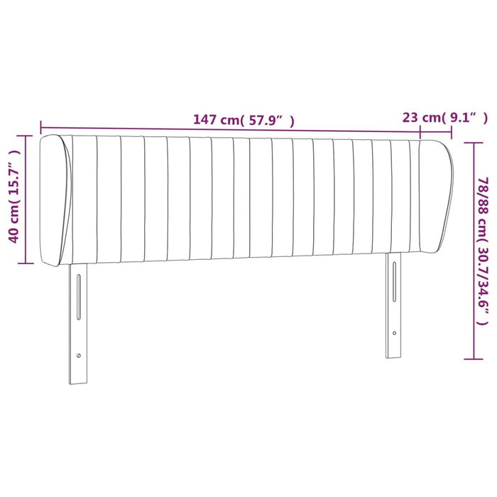 Tăblie de pat cu aripioare maro închis 147x23x78/88 cm textil - WALTI WALTI