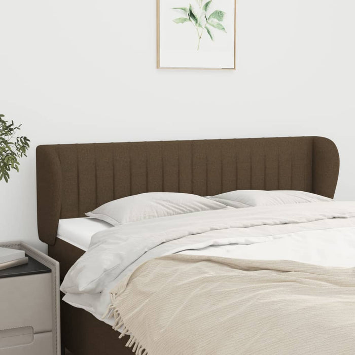 Tăblie de pat cu aripioare maro închis 147x23x78/88 cm textil - WALTI WALTI