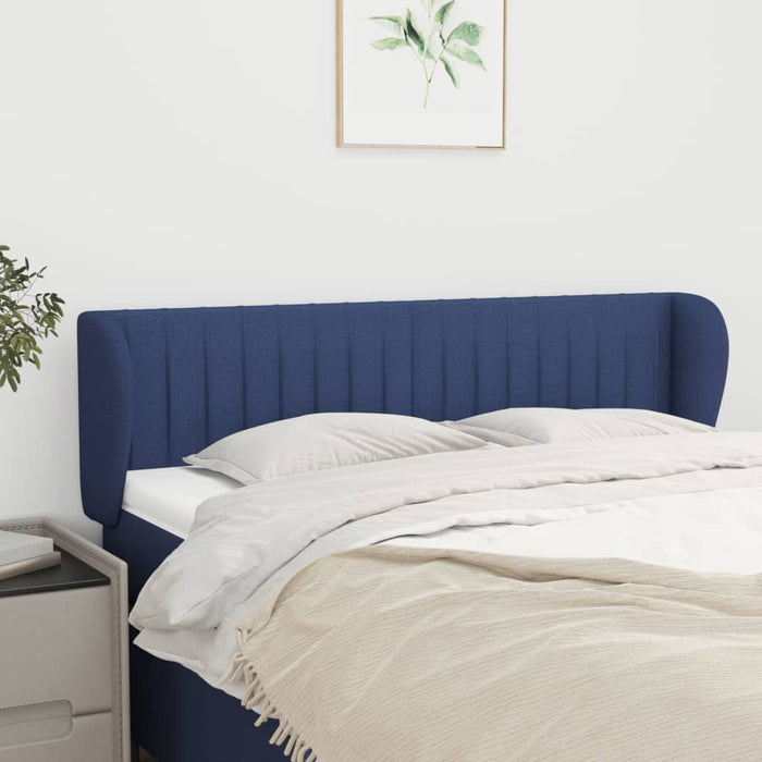 Tăblie de pat cu aripioare, albastru, 147x23x78/88 cm textil - WALTI WALTI