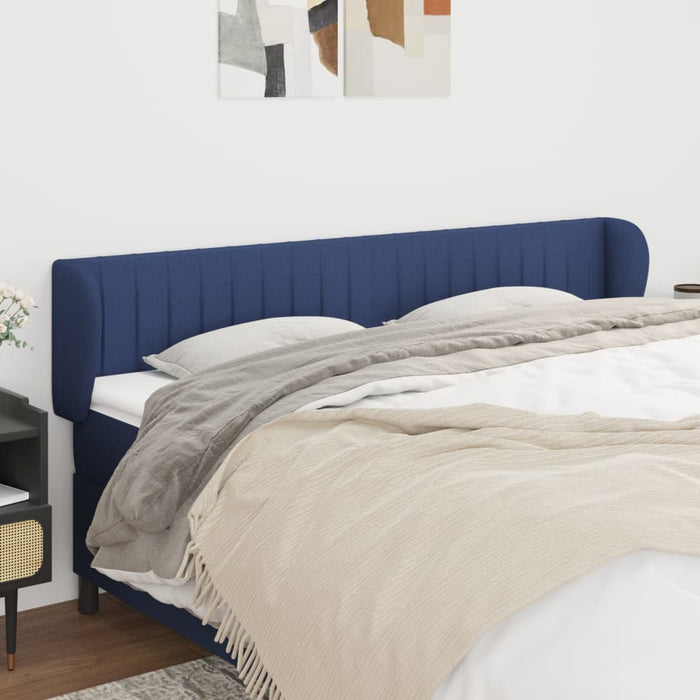 Tăblie de pat cu aripioare, albastru, 163x23x78/88 cm textil - WALTI WALTI