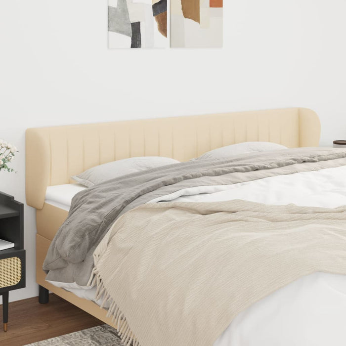 Tăblie de pat cu aripioare crem 183x23x78/88 cm material textil WALTI
