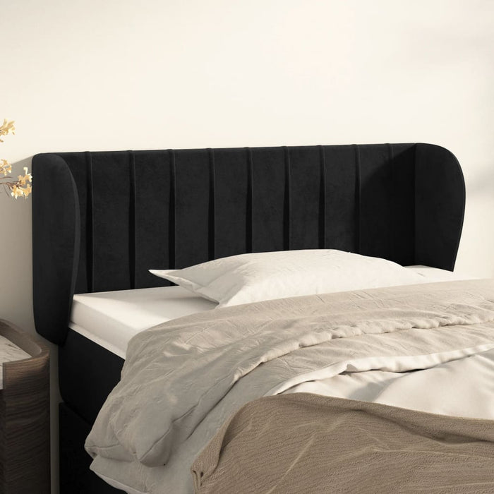 Tăblie de pat cu aripioare negru 83x23x78/88 cm catifea - WALTI WALTI