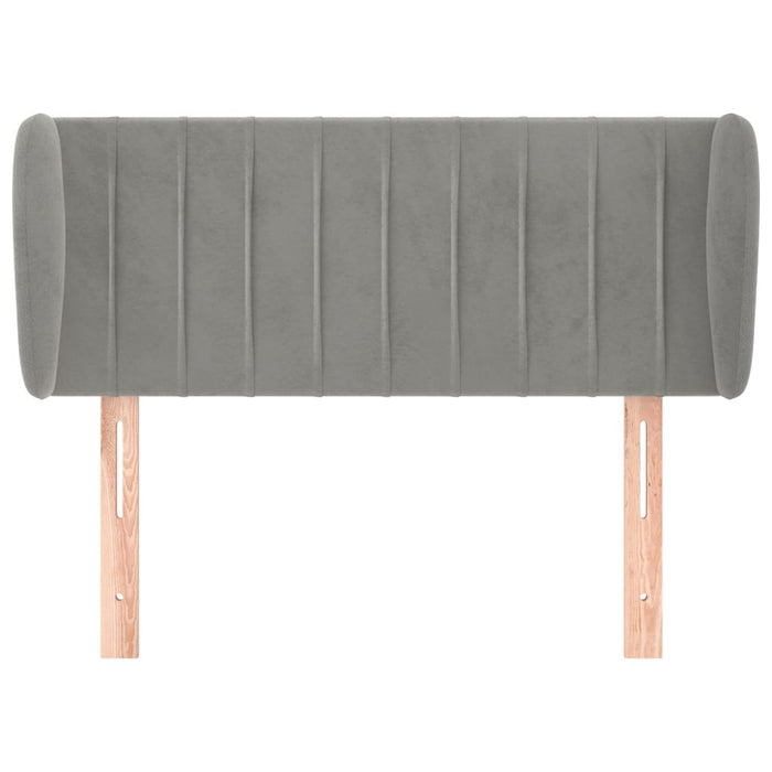 Tăblie de pat cu aripioare gri deschis 93x23x78/88 cm catifea - WALTI WALTI