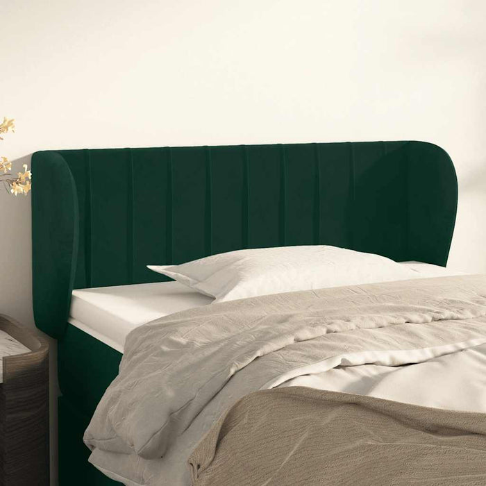 Tăblie de pat cu aripioare verde închis 93x23x78/88 cm catifea - WALTI WALTI