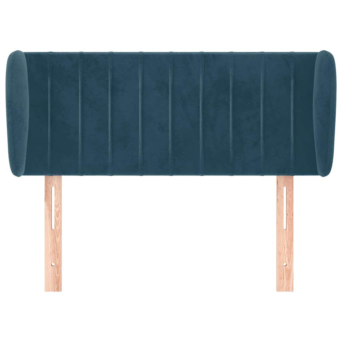 Tăblie pat cu aripioare albastru închis 93x23x78/88 cm textil WALTI