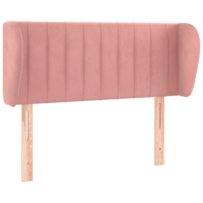 Tăblie de pat cu aripioare roz 93x23x78/88 cm catifea WALTI