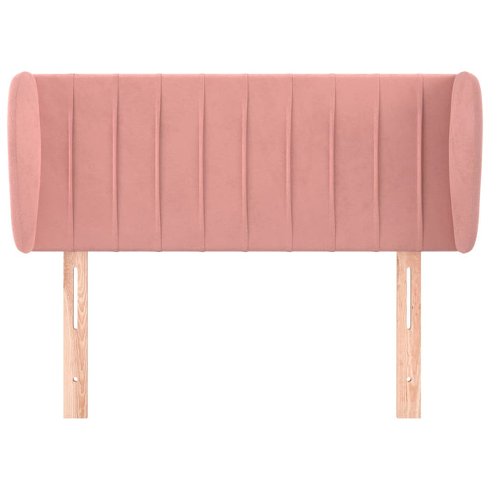 Tăblie de pat cu aripioare roz 93x23x78/88 cm catifea WALTI