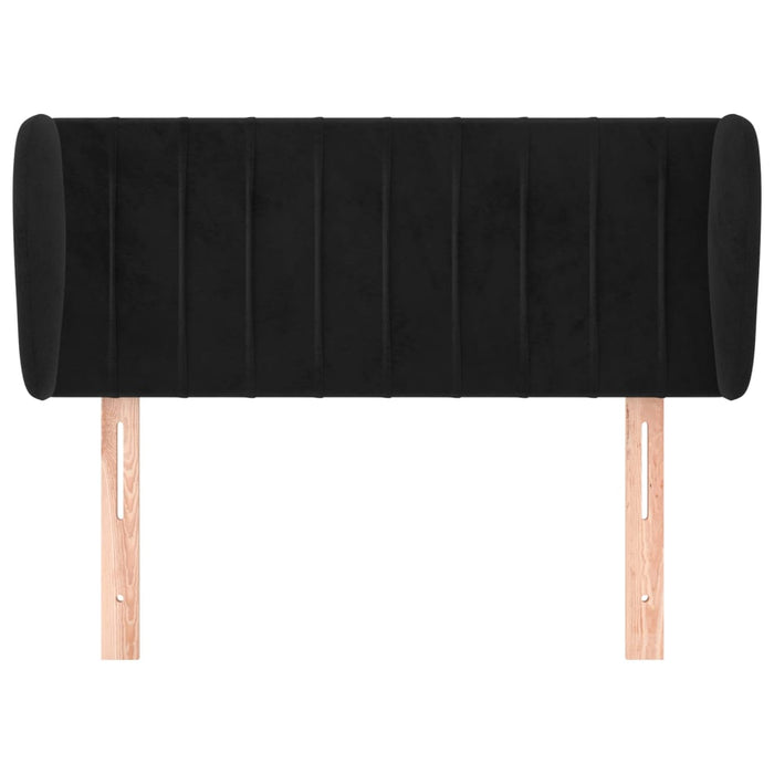 Tăblie de pat cu aripioare negru 103x23x78/88 cm catifea - WALTI WALTI