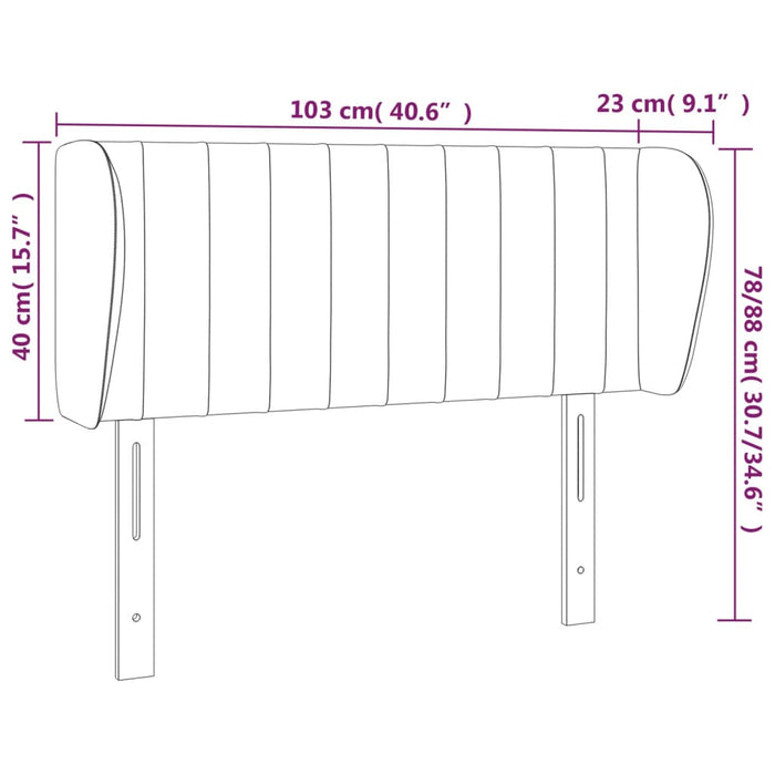 Tăblie pat cu aripioare albastru închis 103x23x78/88 cm catifea - WALTI WALTI