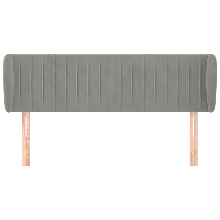 Tăblie de pat cu aripioare gri deschis 147x23x78/88 cm catifea - WALTI WALTI