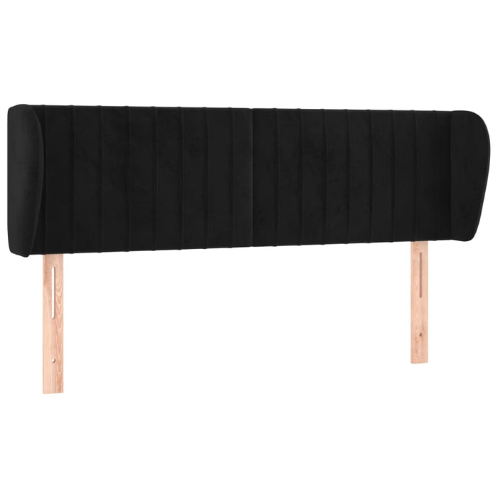 Tăblie de pat cu aripioare negru 147x23x78/88 cm catifea - WALTI WALTI