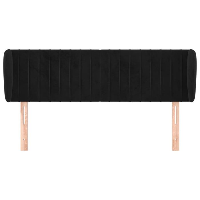 Tăblie de pat cu aripioare negru 147x23x78/88 cm catifea - WALTI WALTI