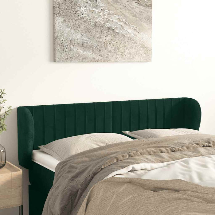 Tăblie de pat cu aripioare verde închis 147x23x78/88 cm catifea - WALTI WALTI