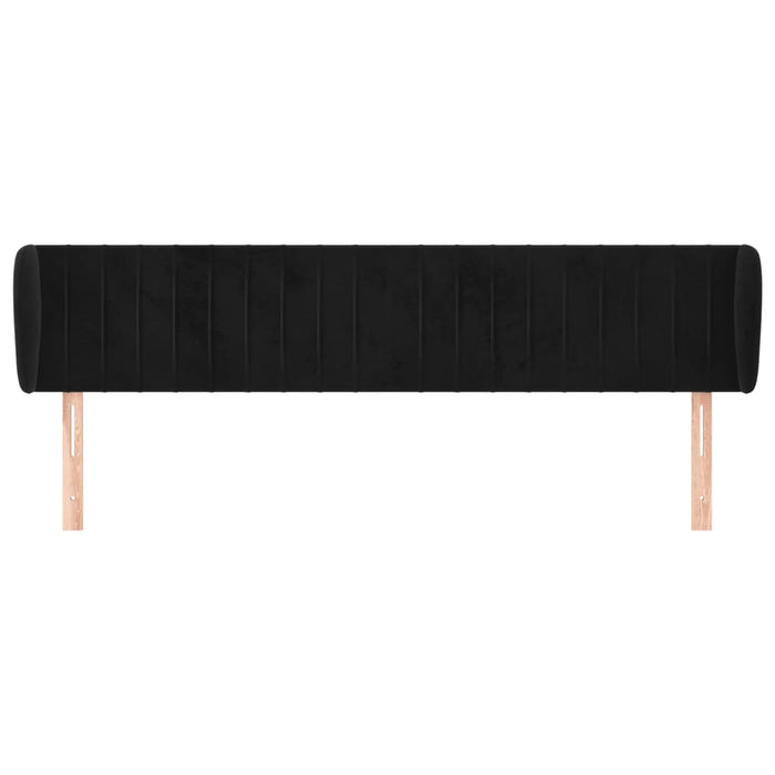Tăblie de pat cu aripioare negru 163x23x78/88 cm catifea - WALTI WALTI