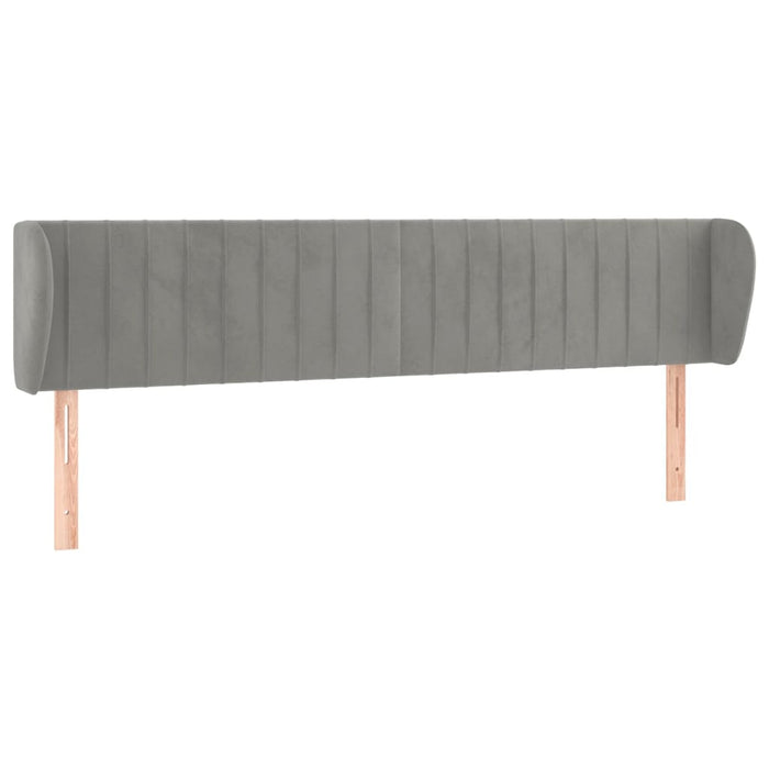 Tăblie de pat cu aripioare gri deschis 183x23x78/88 cm catifea - WALTI WALTI