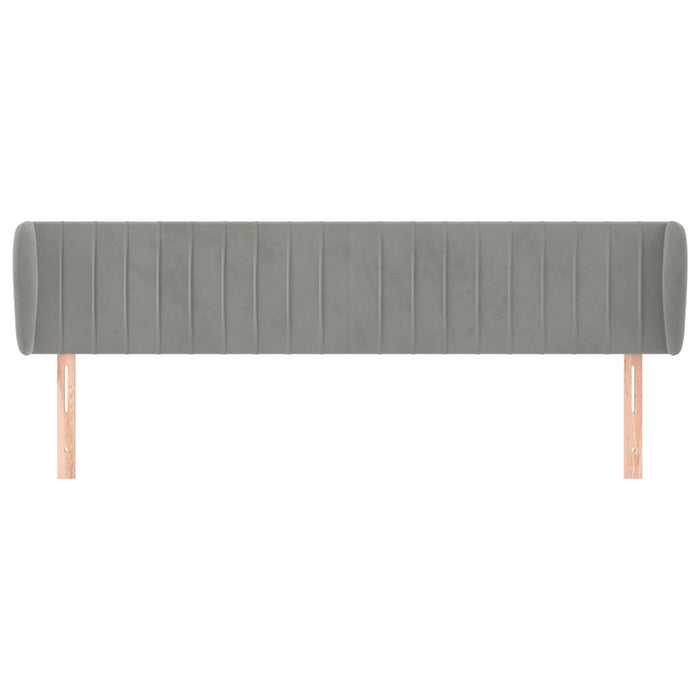 Tăblie de pat cu aripioare gri deschis 183x23x78/88 cm catifea - WALTI WALTI