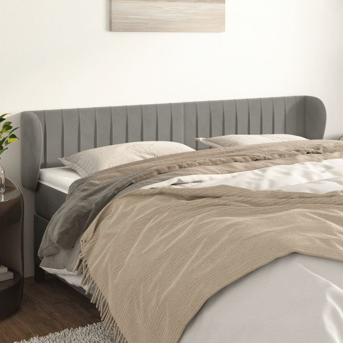 Tăblie de pat cu aripioare gri deschis 183x23x78/88 cm catifea - WALTI WALTI